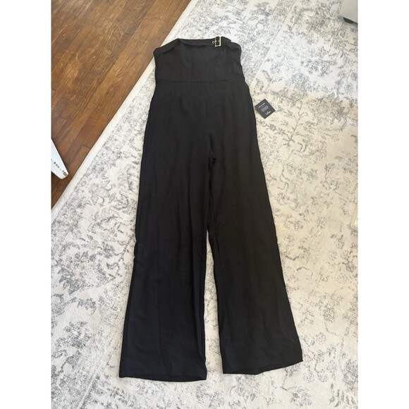 Lulus Deeply Sophisticated Black Strapless Wide-Leg Jumpsuit Size Small NWT sexy - Picture 2 of 9